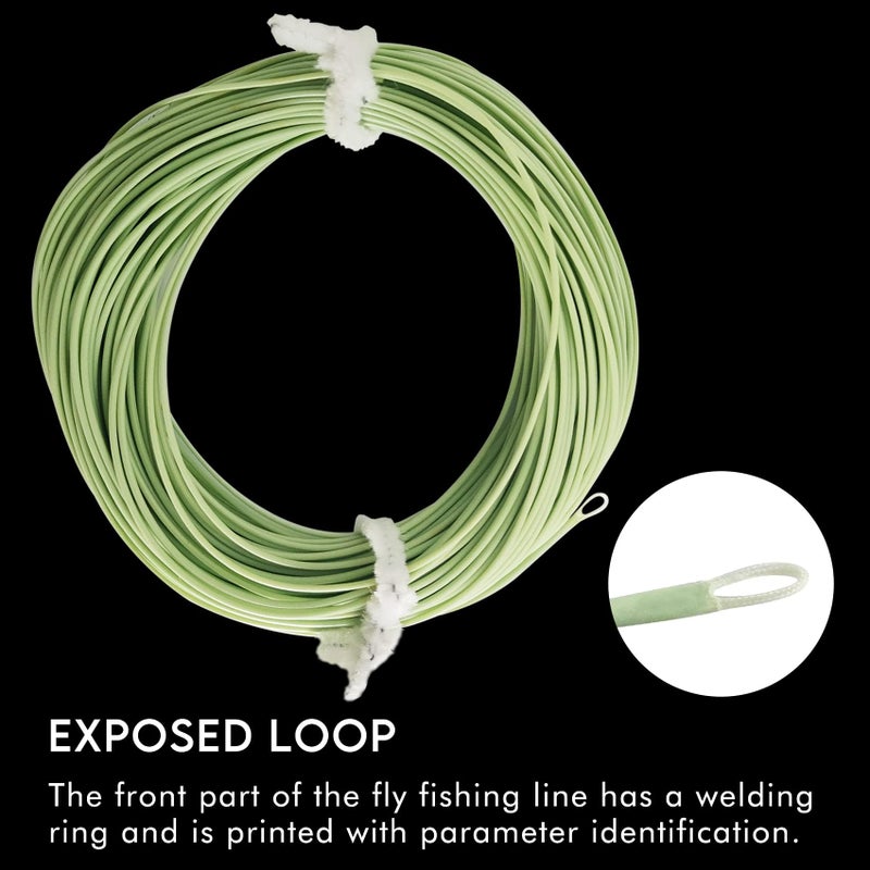 Riverruns Fly Fishing Floating Line with Welded Loop Weight Forward Fly Lines 85FT WF4 5 6 7F (Single Moss Green, WF6F) - Image 4